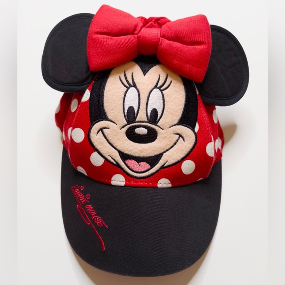 Vintage Walt Disney World Minnie Mouse Toddler Youth Hat Minnie Ears Bow - Picture 1 of 7